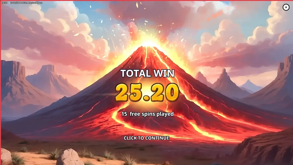 A cinematic view of the Darkside Prairie: Magical Beasts slot game showing the rugged canyon landscape and bison symbols.